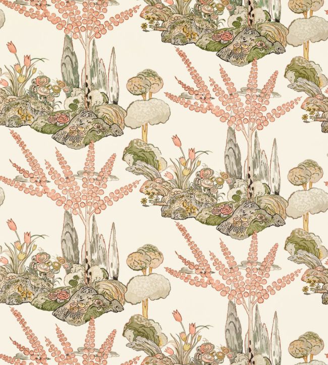 Orleans Fabric by Thibaut Apricot and Ginger