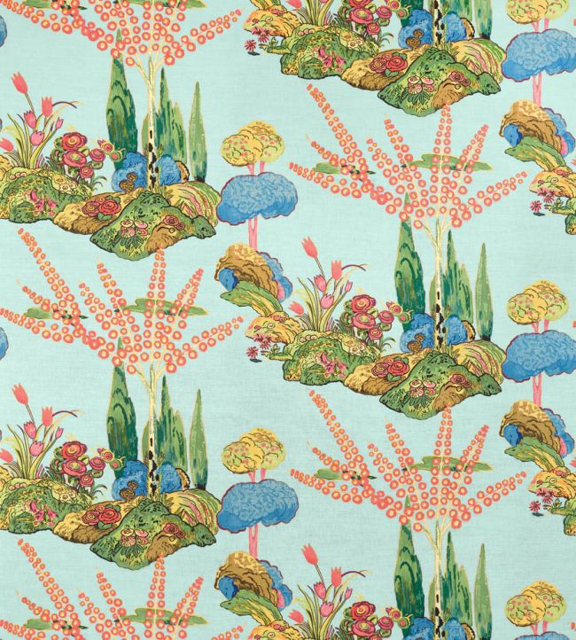 Orleans Fabric by Thibaut Turquoise