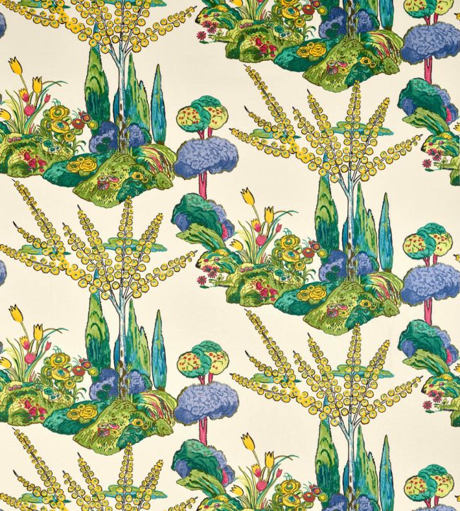 Orleans Fabric by Thibaut Yellow and Red