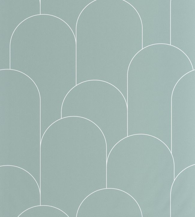 Ornament Wallpaper by Caselio Vert D Eau Blanc