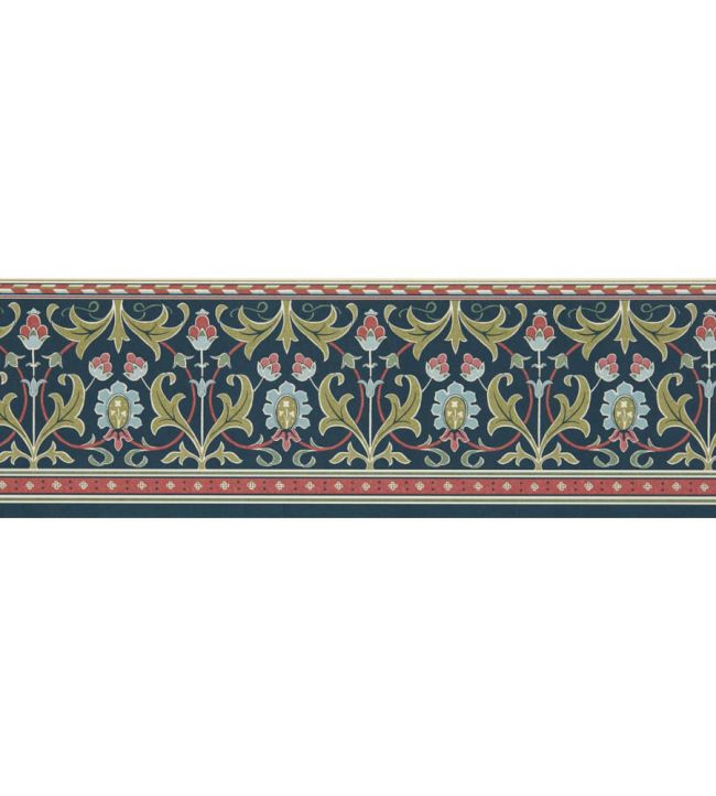 Ornamental Frieze Wallpaper by Morris & Co Indigo/Thyme