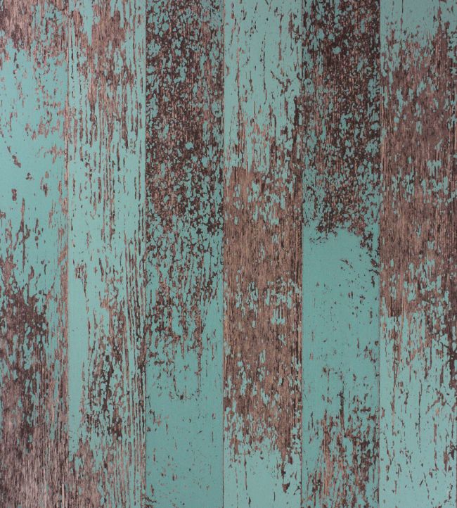 Driftwood Wallpaper by Osborne & Little Teal / Metallic Copper