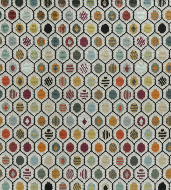 Pelangi Velvet Fabric by Osborne & Little Pink/Orange