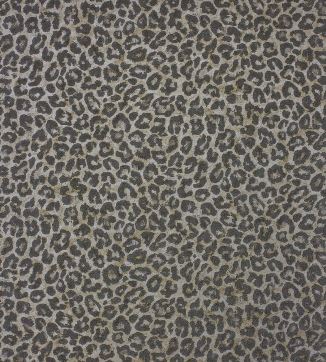 Pardus Wallpaper by Osborne & Little Charcoal/Metallic Gilver