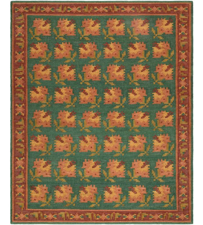 Livabliss Otis rug Green/Rust PROT2302-23 Green/Rust