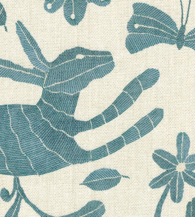 Otomi Fabric by Lewis & Wood Bluebird