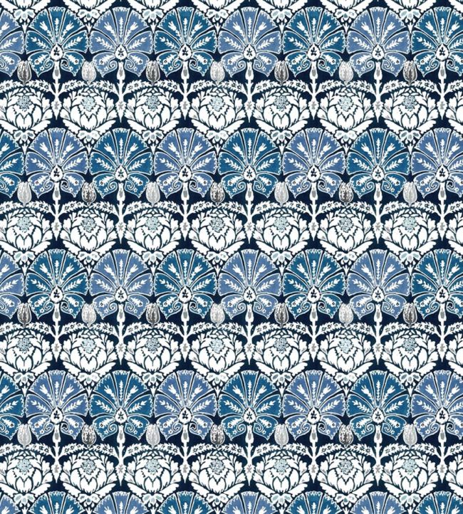 Ottoman Damask Fabric by William Yeoward Indigo