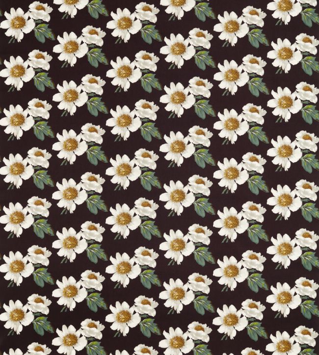 Paeonia Fabric by Harlequin Black Earth / Fig Leaf / Nectar