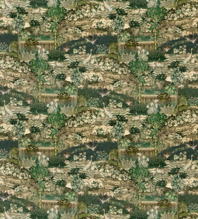Palace Tapestry Velvet Fabric by GP & J Baker Royal Green