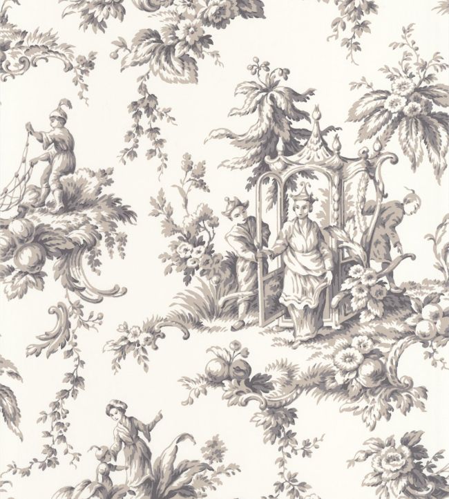 Palais De Chine Wallpaper by Casadeco Noir Fusain
