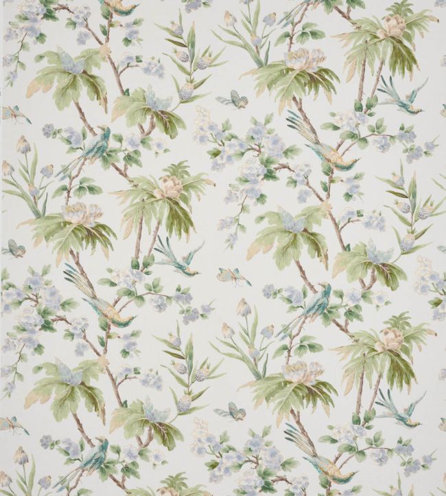 Palm Blossom Fabric by Colefax and Fowler Blue/Green