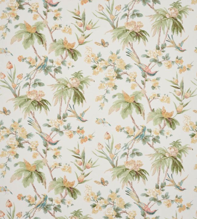 Palm Blossom Fabric by Colefax and Fowler Gold/Green