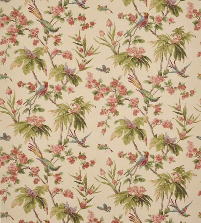 Palm Blossom Fabric by Colefax and Fowler Tomato/Olive