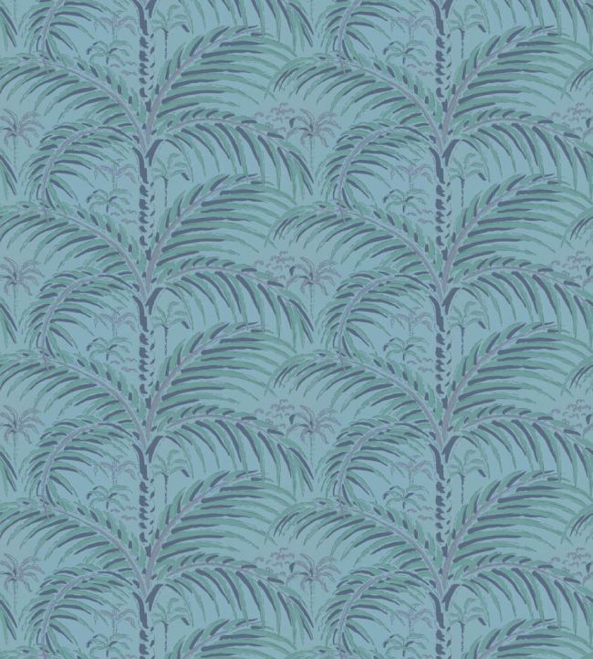 Palm House Wallpaper by Langelid Von Bromssen Evening Blue
