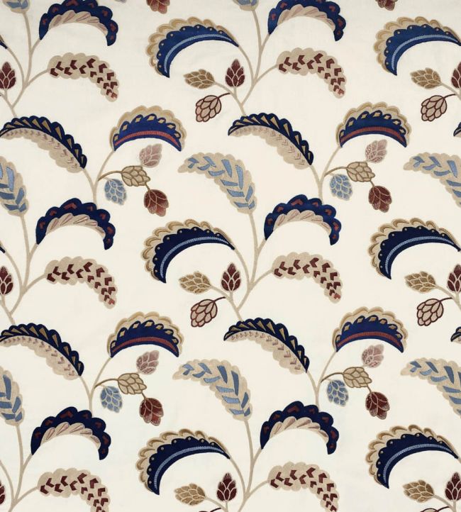 Palm Wave Fabric by Ian Sanderson Deep Sea