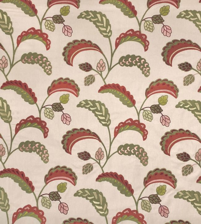 Palm Wave Fabric by Ian Sanderson Moss Green