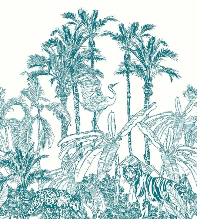 La Jungle Enchantee Mural by Caselio Bleu