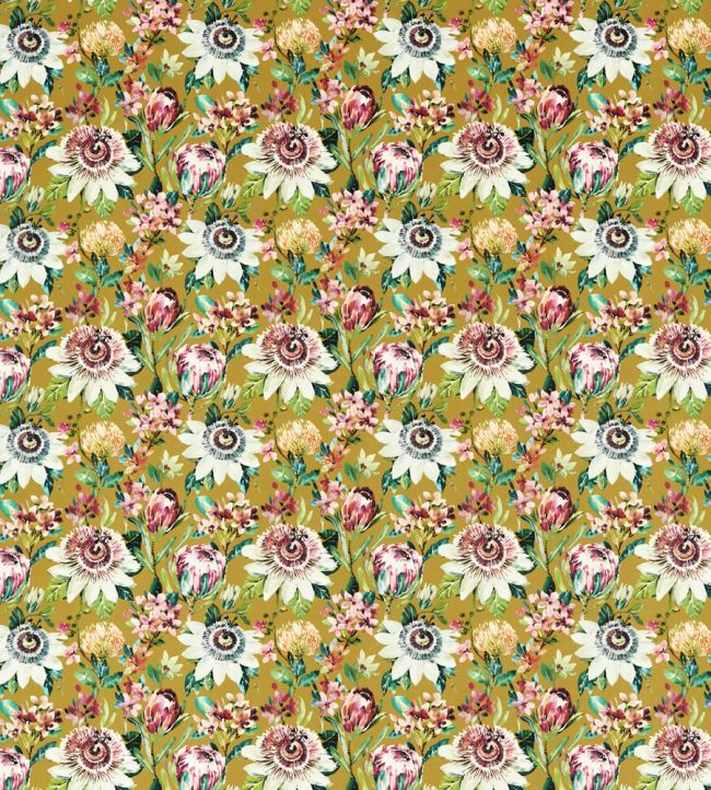 Paradise Velvet Fabric by Studio G Ochre
