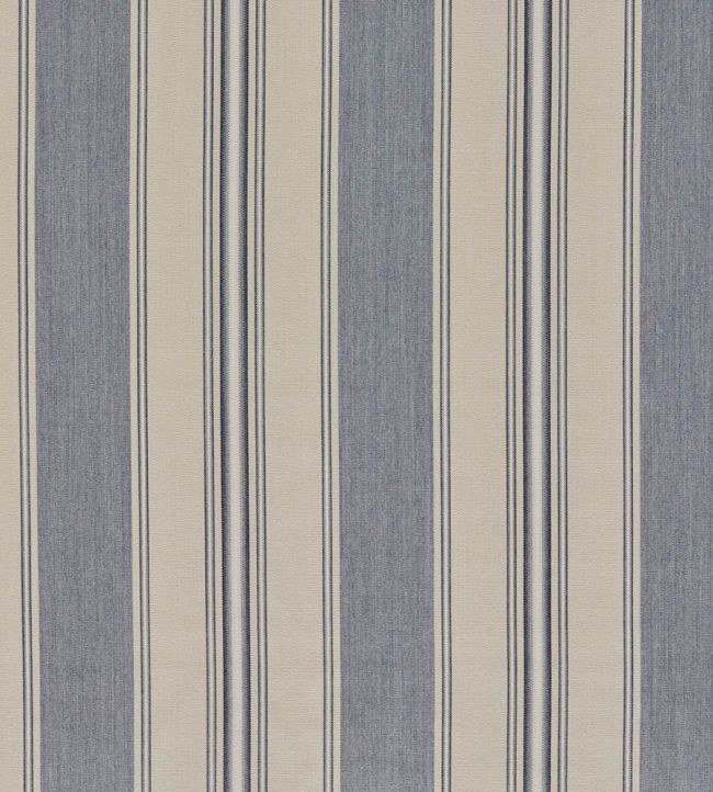 Parasol Stripe Fabric by Zoffany Denim/Stone
