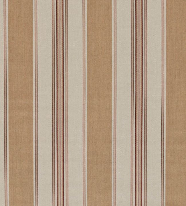 Parasol Stripe Fabric by Zoffany Sandstone/Russet