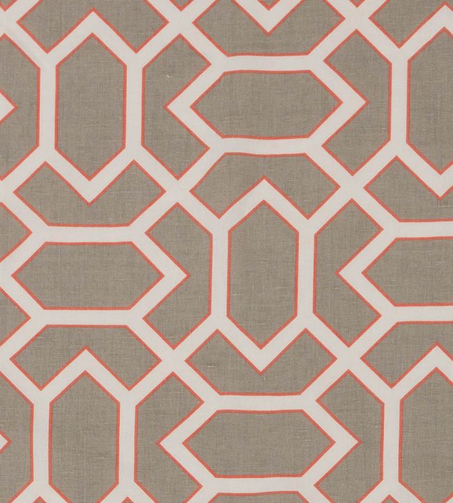 Paravento Fabric by Vanderhurd Coral/Moonstone