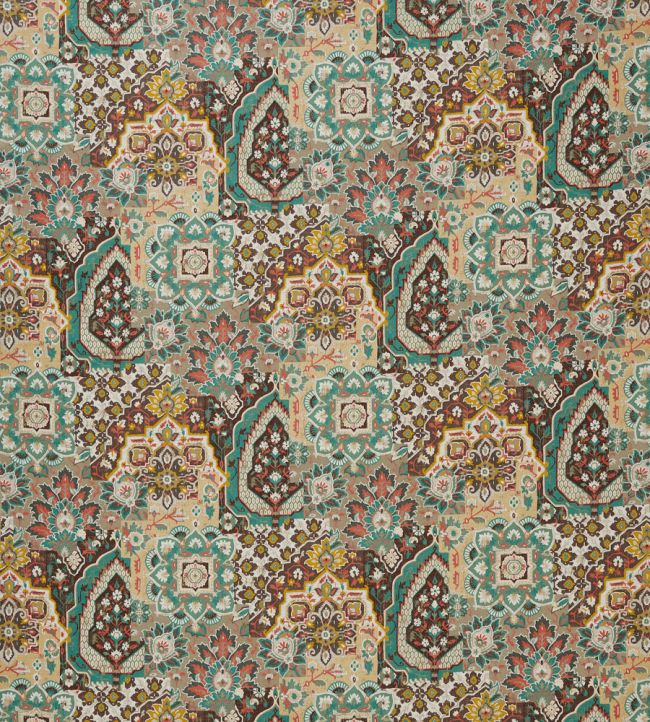 Paridaiza Fabric by Nina Campbell Chocolate/Teal
