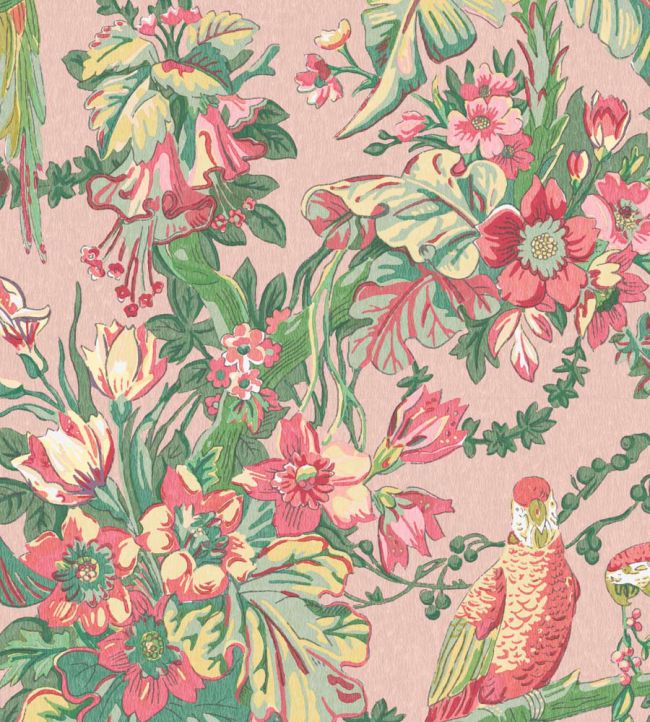 Parrot Talk Wallpaper by Woodchip & Magnolia Sunset Pink