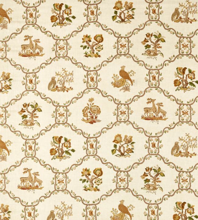 Partridge & Pear Fabric by Sanderson Walnut/Harvest