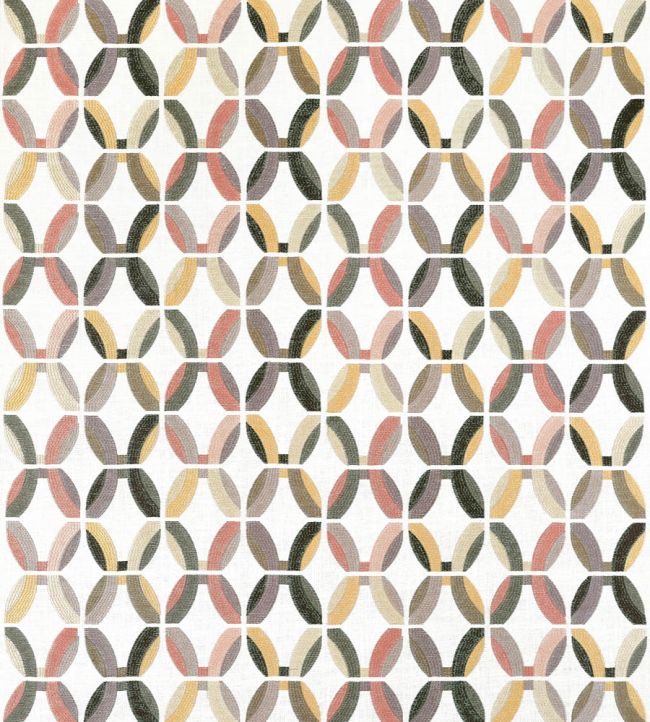 Passageway Embroidery Fabric by Thibaut Apricot and Ginger