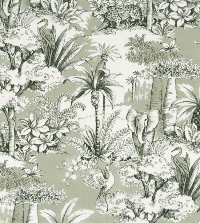 Passaro Fabric by Camengo Vert De Gris