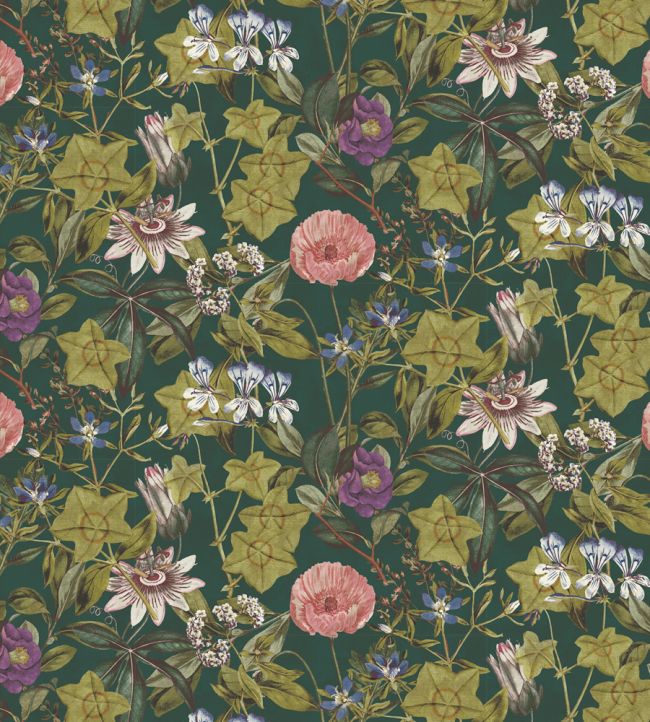 Passiflora Fabric by Clarke & Clarke Emerald