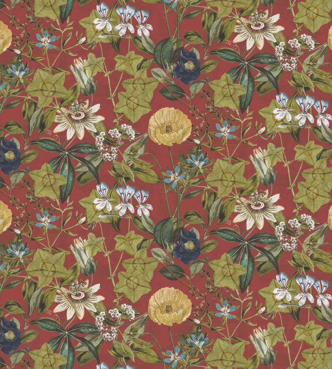 Passiflora Fabric by Clarke & Clarke Rouge
