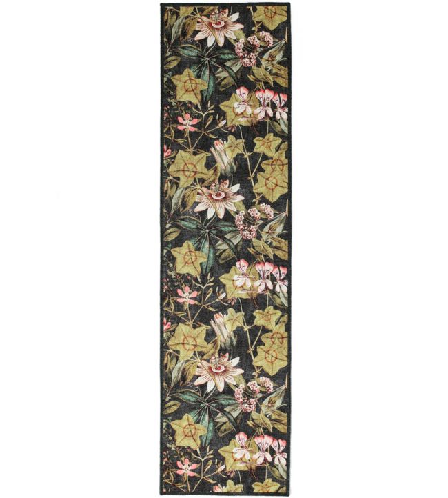 Clarke & Clarke Passiflora Runner rug Noir CCPASSNOWA6123 Noir