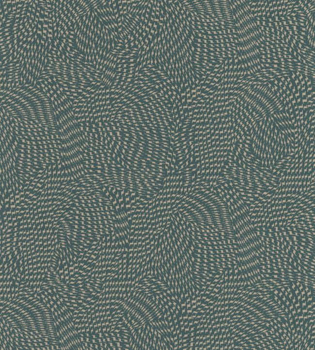 Passy Wallpaper by Casamance Vert De Gris Fonce / Beige