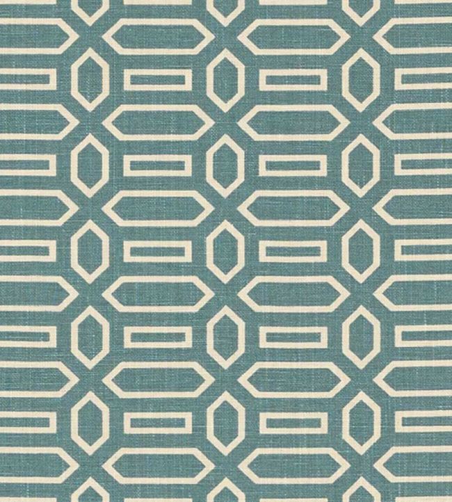 Pavilion Fabric by Schumacher Peacock Blue