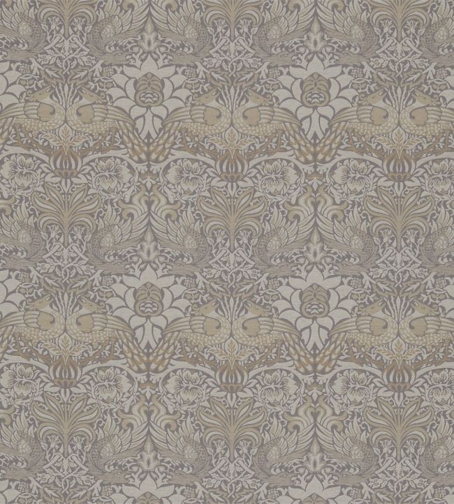 Peacock & Dragon Fabric by Morris & Co Pebble/Stone