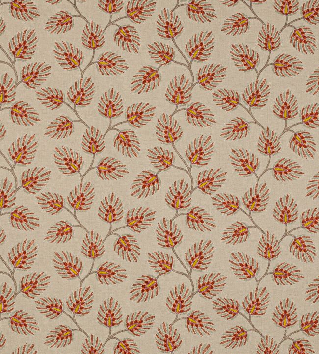 Peacock Leaf Fabric by Jane Churchill Terracotta
