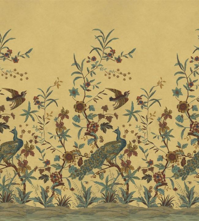 Peacock Toile Scene 1 Mural by Designers Guild Sepia