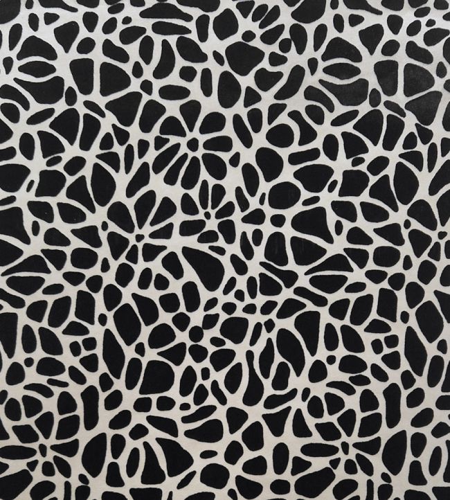 Pebble Flock Wallpaper by 1838 Wallcoverings Jet