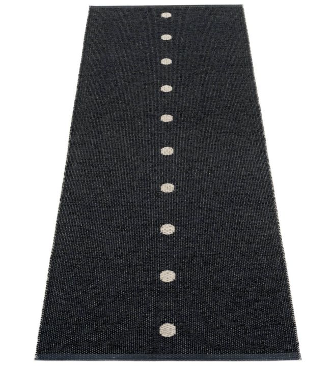 Pappelina Peg Runner rug Black/Linen PEX720 Black/Linen