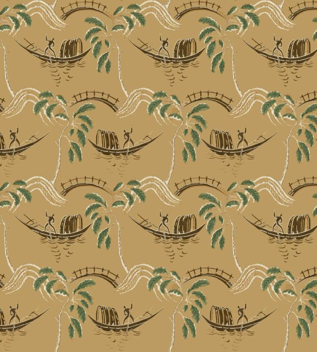 Peggy Fabric by Nina Campbell Ochre/Olive