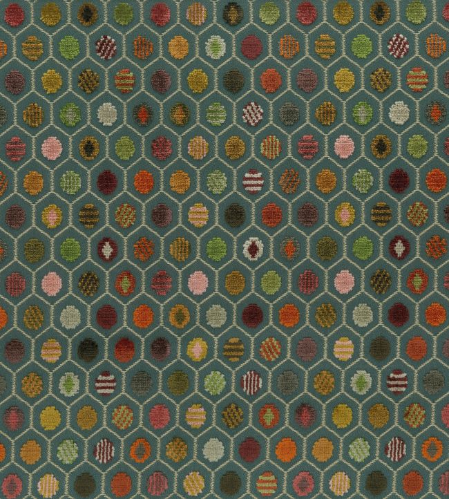 Pelangi Velvet Fabric by Osborne & Little Brick/Gold