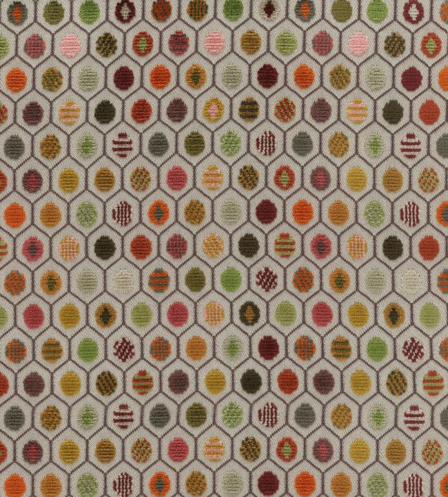 Pelangi Velvet Fabric by Osborne & Little Rust/Olive/Mocha