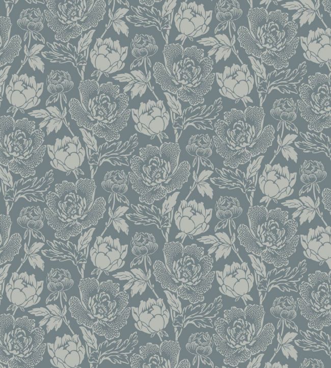 Peony Wallpaper by Farrow & Ball De Nimes / Light Blue