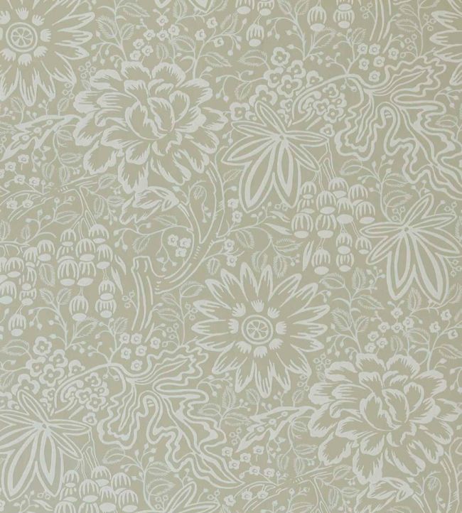 Peony Garden Wallpaper by 1838 Wallcoverings Natural