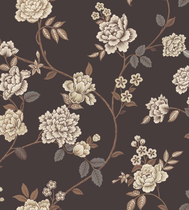 Peony Garden Wallpaper by Borastapeter Espresso