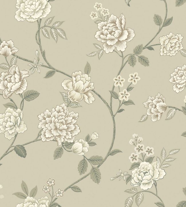 Peony Garden Wallpaper by Borastapeter Sage Stone