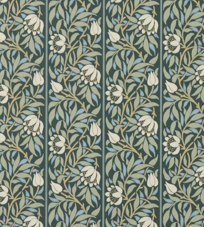 Peony Trellis Wallpaper by Morris & Co Bayleaf/Slate