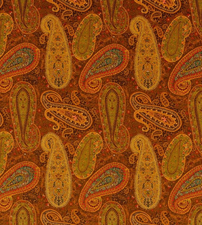 Peregrine Paisley Velvet Fabric by Mulberry Home Spice