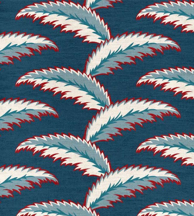Persian Palm Fabric by Ottoline Blue and Red